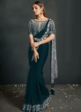 Glorious Looking Saree in Blue Colour